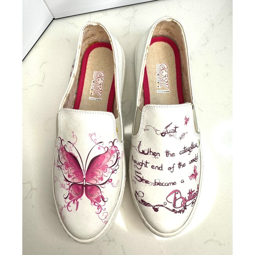 Handmade Goby Butterfly Sneaker Shoes Size 6